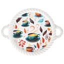 PLATEAU DECO PLASTIQUE 46X35 CM AVEC POIGNEE COULEUR BLANC DESIGNS MIX