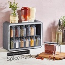 SET EPICE 12 PIECES AVEC SUPPORT MURAL (ADHESIF OU VICES) 33X23X15 CM PLASTIQUE COULEUR GRIS