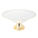 PRESENTOIR VERRE AVEC PIED PLASTIQUE OR 30X16CM 