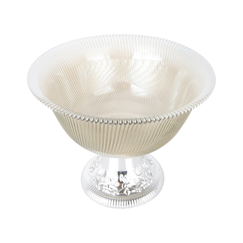 PRESENTOIR VERRE AVEC PIED PLASTIQUE OR 20X16CM 