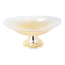 PRESENTOIR VERRE AVEC PIED PLASTIQUE OR 30X13CM 