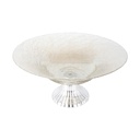 PRESENTOIR VERRE AVEC PIED PLASTIQUE OR 30X16CM 