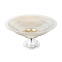 PRESENTOIR VERRE AVEC PIED PLASTIQUE OR 30X16CM 