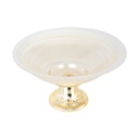 PRESENTOIR VERRE AVEC PIED PLASTIQUE OR 30X15 CM 