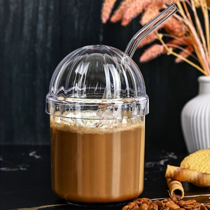 GOBELET CRYSTAL AVEC PAILLE 400 ML TRANSPARENT