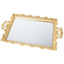 PLATEAU DECO PLASTIQUE + MIRROIR 52X32 CM MODELE OR