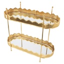 PRESENTOIR DECO METAL 2 NIVEAUX 32X15X35 CM MODELE OR 