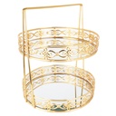 PRESENTOIR DECO METAL 2 NIVEAUX 30X25 CM MODELE OR