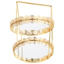 PRESENTOIR DECO METAL 2 NIVEAUX 31X25 CM MODELE OR