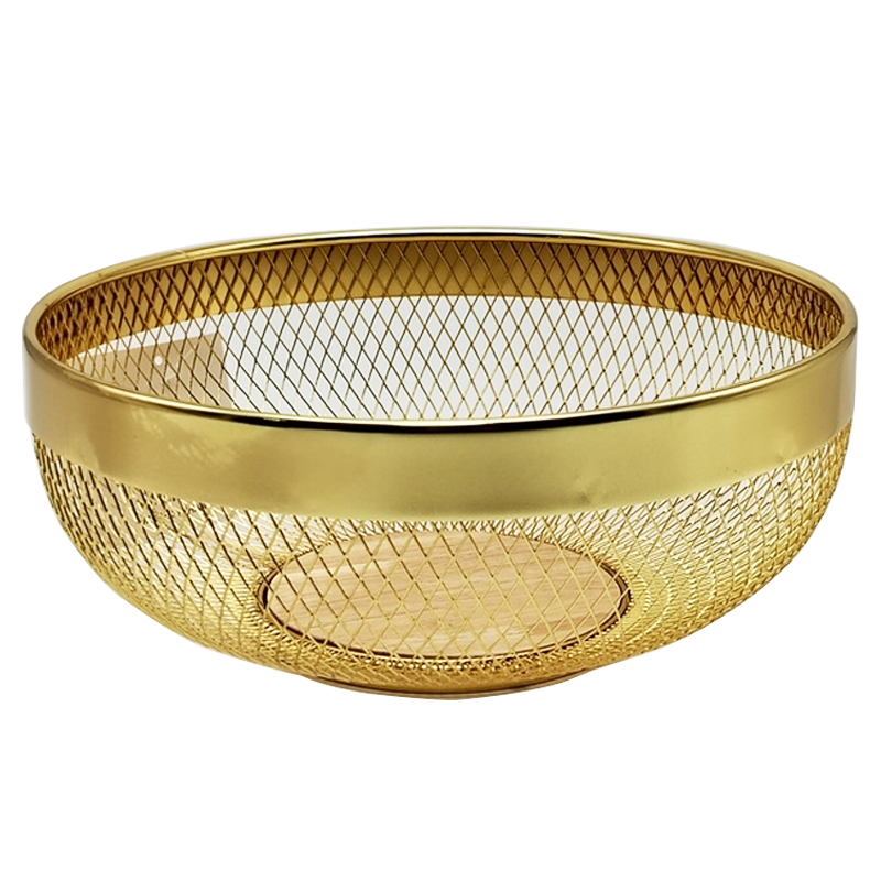 Bol à fruit métal 29x12 cm Modèle OR fond Bamboo