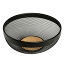 Bol à fruit métal 29x12 cm couleur Noire fond Bamboo