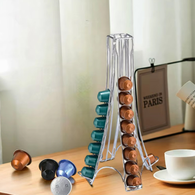 Support à capsules EXPRESSO (Compatible Nespresso) métal inox 30x17 cm