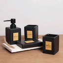 SET SALLE DE BAIN CERAMIQUE 4 PIECES MIX BLANC / NOIR