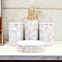 SET SALLE DE BAIN CERAMIQUE 4 PIECES MIX BLANC / NOIR