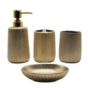 SET SALLE DE BAIN CERAMIQUE 4 PIECES MIX OR / ARGENT