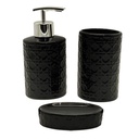 SET SALLE DE BAIN CERAMIQUE 3 PIECES MIX BLANC / NOIR