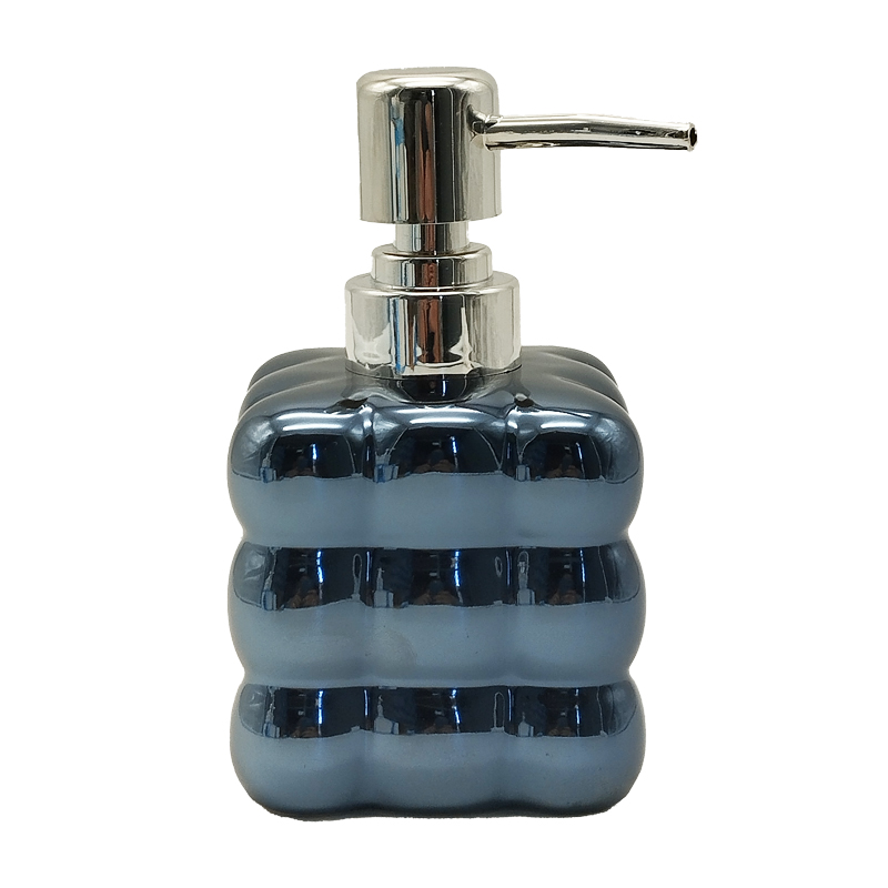 DISTRIBUTEUR SAVON CERAMIQUE 14 CM MIX BLEU / BLANC
