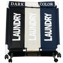 PANIER A LINGE AVEC ROULETTE 3 COMPARTIMENTS 61X35X65 CM