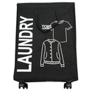 PANIER A LINGE AVEC ROULETTE 42X30X60 CM NOIR