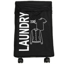 PANIER A LINGE AVEC ROULETTE 32X20X56 CM NOIR
