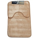 SET 2 TAPIS (TAPIS + CONTOUR WC) 50X80 CM + 40X50 CM COULEUR NOIR/GRIS/BEIGE