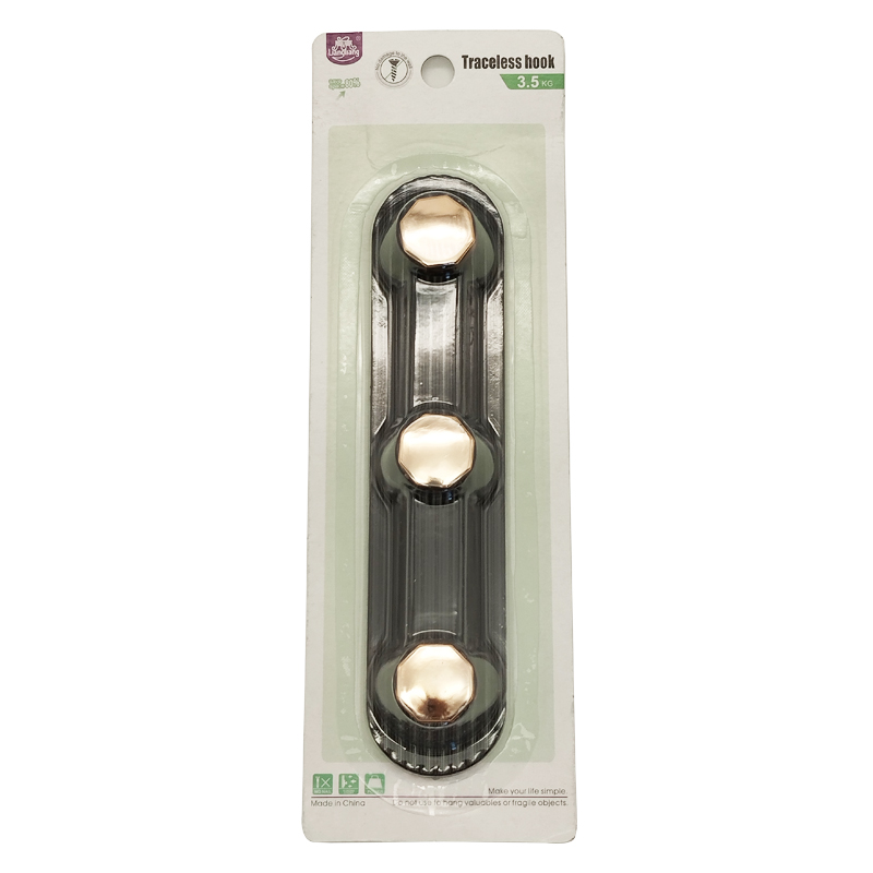 PORTE MANTEAU ADHESIF 3 POSITIONS 18 CM NOIR