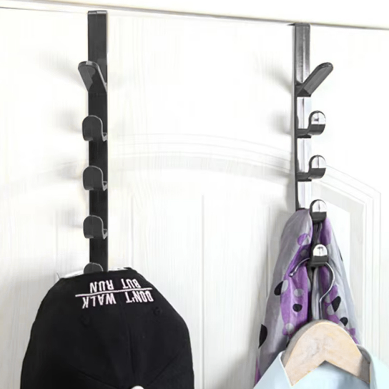 PORTE MANTEAU ACCROCHE PORTE 32 CM GRIS