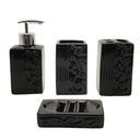 SET SALLE DE BAIN CERAMIQUE 4 PIECES MIX BLANC / NOIR