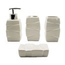 SET SALLE DE BAIN CERAMIQUE 4 PIECES MIX BLANC / NOIR