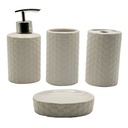 SET SALLE DE BAIN CERAMIQUE 4 PIECES MIX BLANC / NOIR