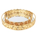 SET 2 PLATEAUX DECO METAL ROND 25 CM &amp; 30 CM MODELE OR