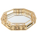 SET 2 PLATEAUX DECO METAL OCTOGONAL 25X25 CM &amp; 30X30 CM MODELE OR