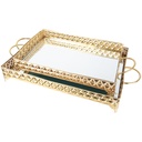 SET 2 PLATEAUX DECO METAL RECTANGULAIRE MODELE OR 37*25 &amp; 43*32 CM