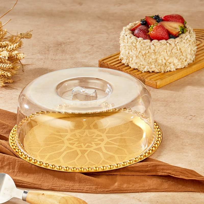 BOITE A CAKE 29X12 CM PLASTIQUE MODELE OR