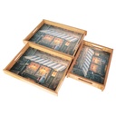 SET 3 PLATEAUX BOIS 29X20 CM / 33X23 CM / 37X27 CM 