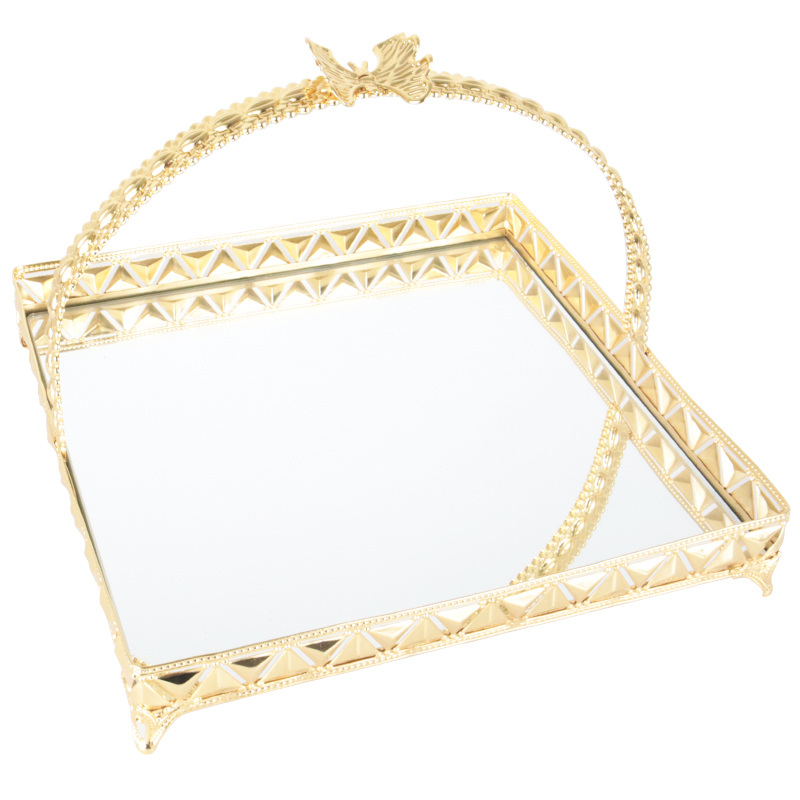 PANIER DECO METAL CARRE 24X24X12 CM MODELE OR