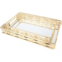 SET 2 PLATEAUX DECO METAL RECTANGULAIRE 28*19 &amp; 35*25 CM MODELE OR