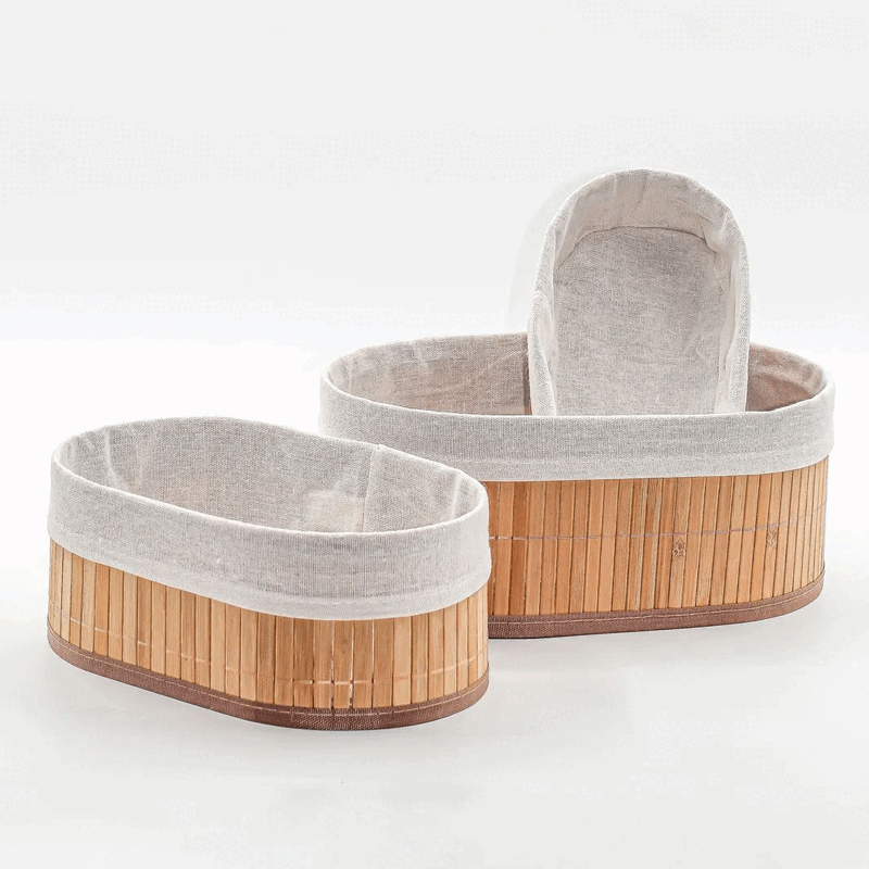 SET 3 PANIERS OVAL EN BAMBOO 48/28/60 CM 