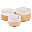 SET 3 PANIERS CARRE EN BAMBOO 25x25x12 cm / 20x20x10 cm / 15x15x8 cm 