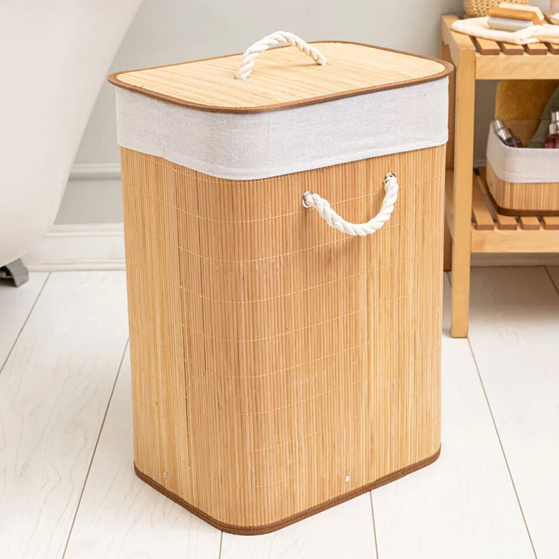PANIER A LINGE EN BAMBOO 40X30X60 CM
