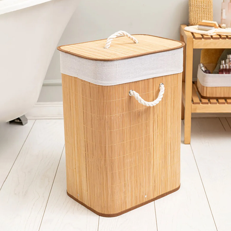 PANIER A LINGE EN BAMBOO 40X30X50 CM