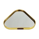 PLATEAU DECO METAL FORME TRIANGLE  "HOME"  25X25 CM MODELE OR