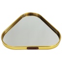 PLATEAU DECO METAL FORME TRIANGLE  "HOME"  29X29 CM MODELE OR