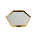PLATEAU DECO METAL FORME OCTOGONE  "HOME"  20X20 CM MODELE OR