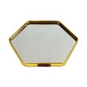 PLATEAU DECO METAL FORME OCTOGONE  "HOME"  25X25 CM MODELE OR