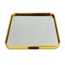 PLATEAU DECO METAL FORME CARRE  "HOME"  20X20 CM MODELE OR