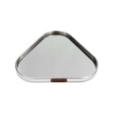 PLATEAU DECO METAL FORME TRIANGLE  "HOME"  20X20 CM MODELE ARGENT