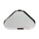 PLATEAU DECO METAL FORME TRIANGLE  "HOME"  25X25 CM MODELE ARGENT