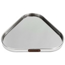 PLATEAU DECO METAL FORME TRIANGLE  "HOME"  29X29 CM MODELE ARGENT