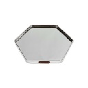 PLATEAU DECO METAL FORME OCTOGONE  "HOME"  20X20 CM MODELE ARGENT